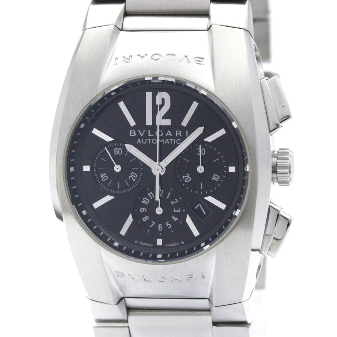 BVLGARI Ergon Chronograph Automatic Mens Watch EG35SCH Polished: --- Catalog ---Category: SizeCase Diameter: 35mm / 1.38''Category: DesignType: WristwatchStyle: SportGender: MenColor (Dial): BlackMaterial (Band): Stainless steelMaterial (Case): Stainless steelCateg