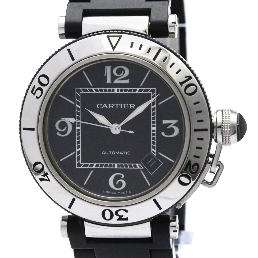 CARTIER Pasha Seatimer Steel Automatic Mens Watch W31077U2 Polished (1 of 9)