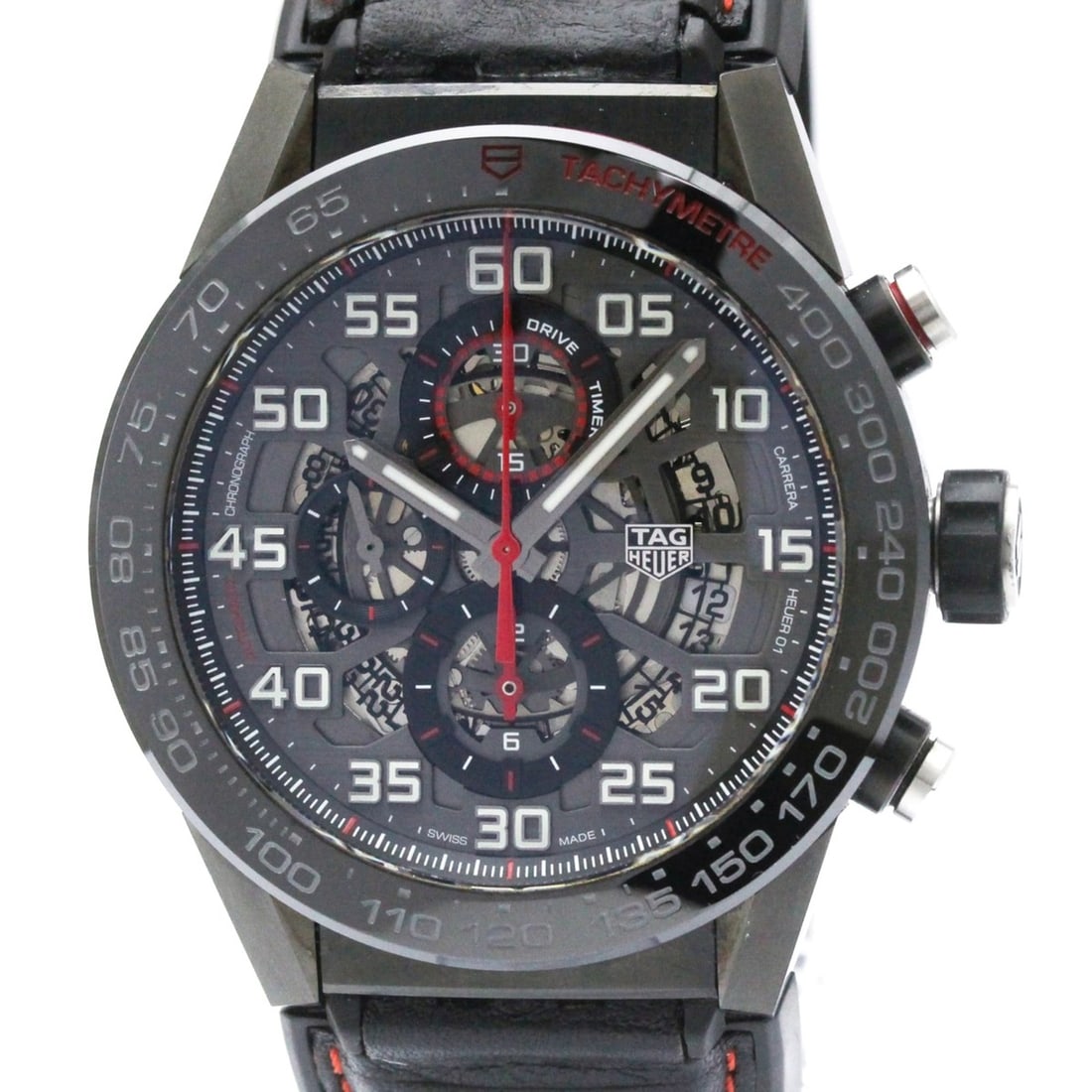 TAG HEUER Carrera Heuer 01 Chronograph Ceramic Steel Mens Watch CAR2A1H (1 of 18)