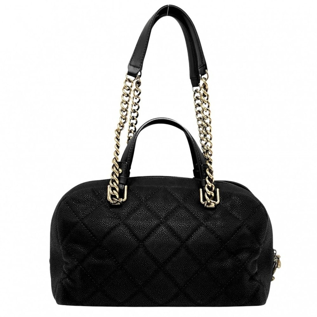 Chanel Women's Matelassé Coco Mark Handbag Shoulder Bag Bowling CHANEL 17****** Leather Black Gold: --- Catalog ---Category: SizeSize (HxWxD): 18cm x 29cm x 16cm / 7.08'' x 11.41'' x 6.29''Category: DesignType: Handbag, Shoulder bagColor: BlackGender: WomenMaterial: Leather Category: GeneralBrand: C