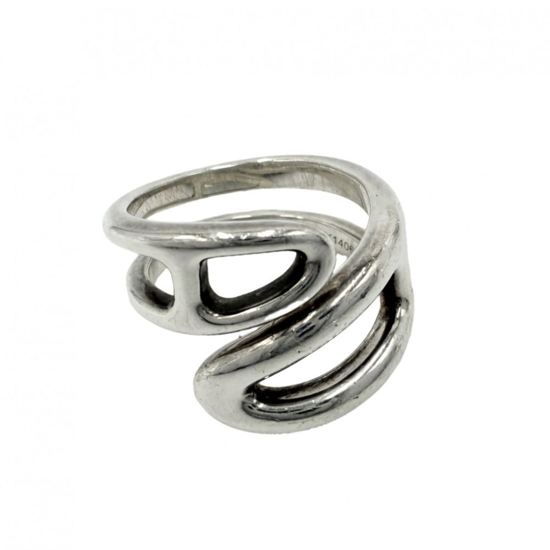 Hermes men's ring, Chaine d'Ancre twist accessory, jewelry, small item, size 53, HERMES 925 sterling (1 of 10)