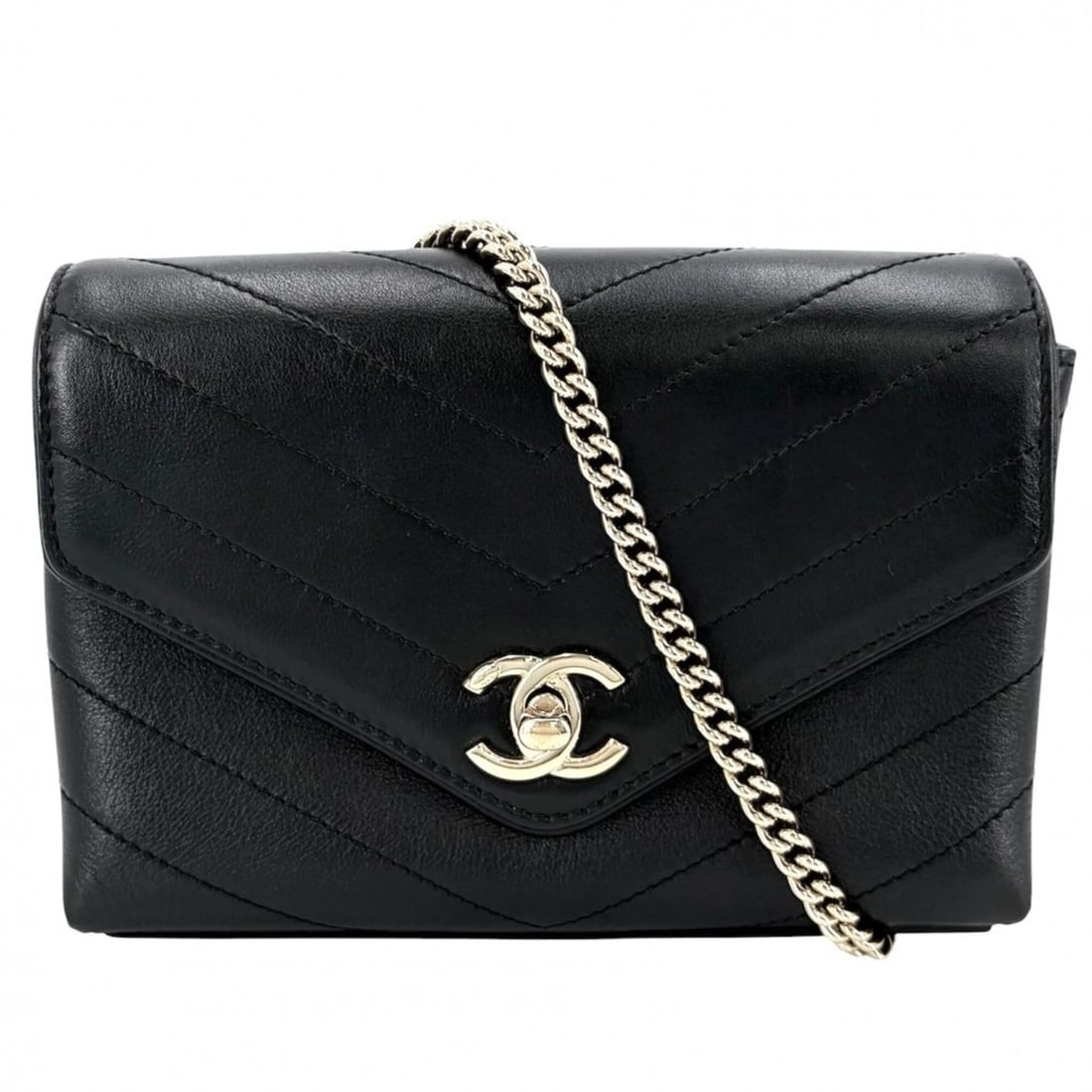 Chanel Shoulder Bag for Women, Chevron V-Stitch, Coco Mark, Bag, Crossbody Leather, Black, Gold: --- Catalog ---Category: SizeSize (HxWxD): 12cm x 17.5cm x 5.5cm / 4.72'' x 6.88'' x 2.16''Category: DesignType: Shoulder bagColor: BlackGender: WomenMaterial: Leather Category: GeneralBrand: Chanel--