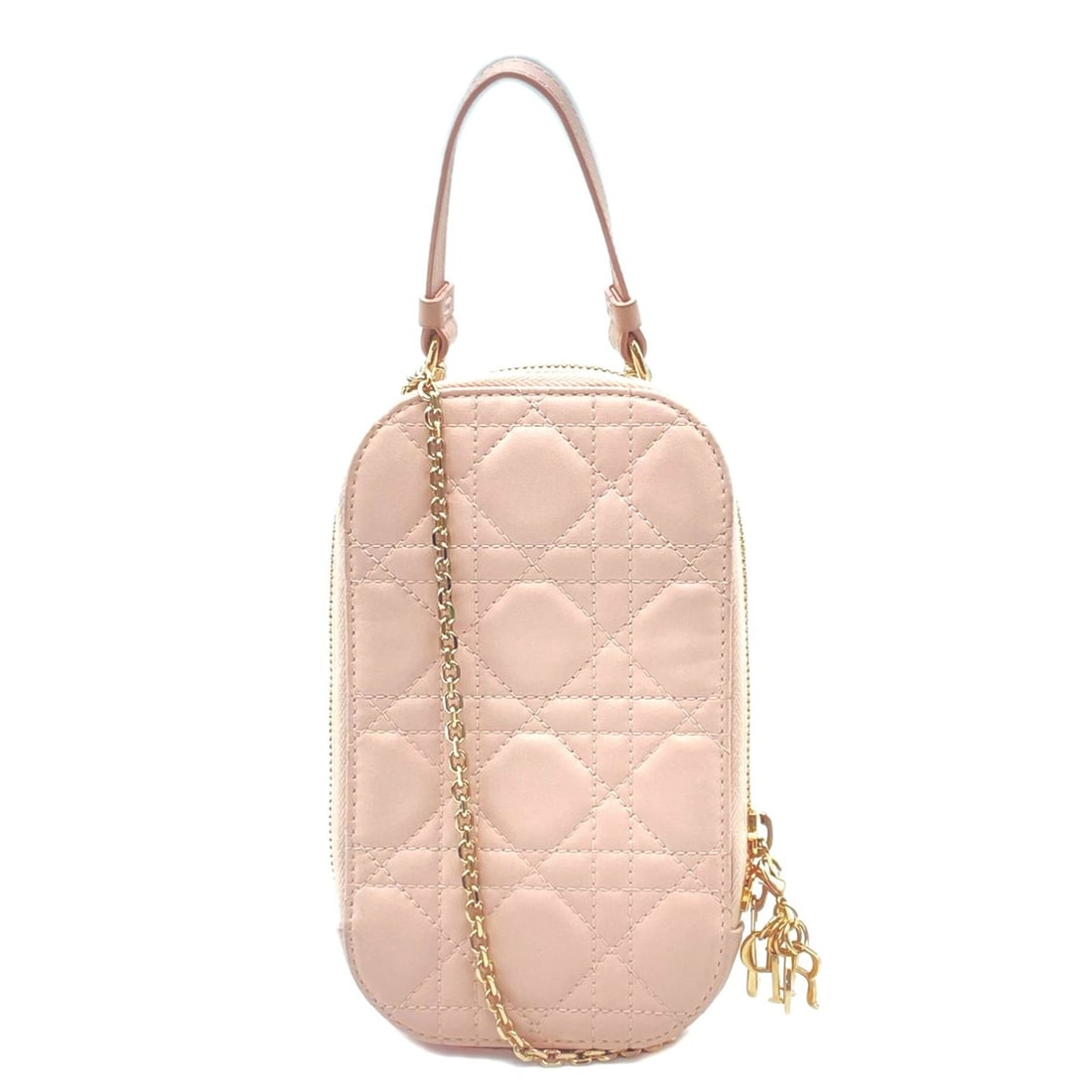Christian Dior Cannage Lambskin Lady Call'in Phone Holder S0872ONMJ Shoulder Bag Pink Beige Women's: --- Catalog ---Category: SizeSize (HxWxD): 18cm x 11.5cm x 2.5cm / 7.08'' x 4.52'' x 0.98''Strap Length: 121cm / 47.63''Handle Length: 25.5cm / 10.03''Category: DesignType: Shoulder bagColor: Pink bei