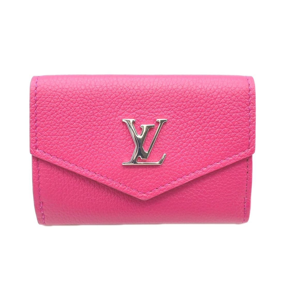 LOUIS VUITTON Taurillon Portefeuille Lock Mini Hot Pink M67858 Tri-fold Wallet Silver Leather: --- Catalog ---Category: SizeSize (HxWxD): 7cm x 9.5cm x 2cm / 2.75'' x 3.74'' x 0.78''Category: DesignType: Wallet (tri-fold)Color: PinkGender: WomenMaterial: Leather Leather/Fur Type: Taurillon leat