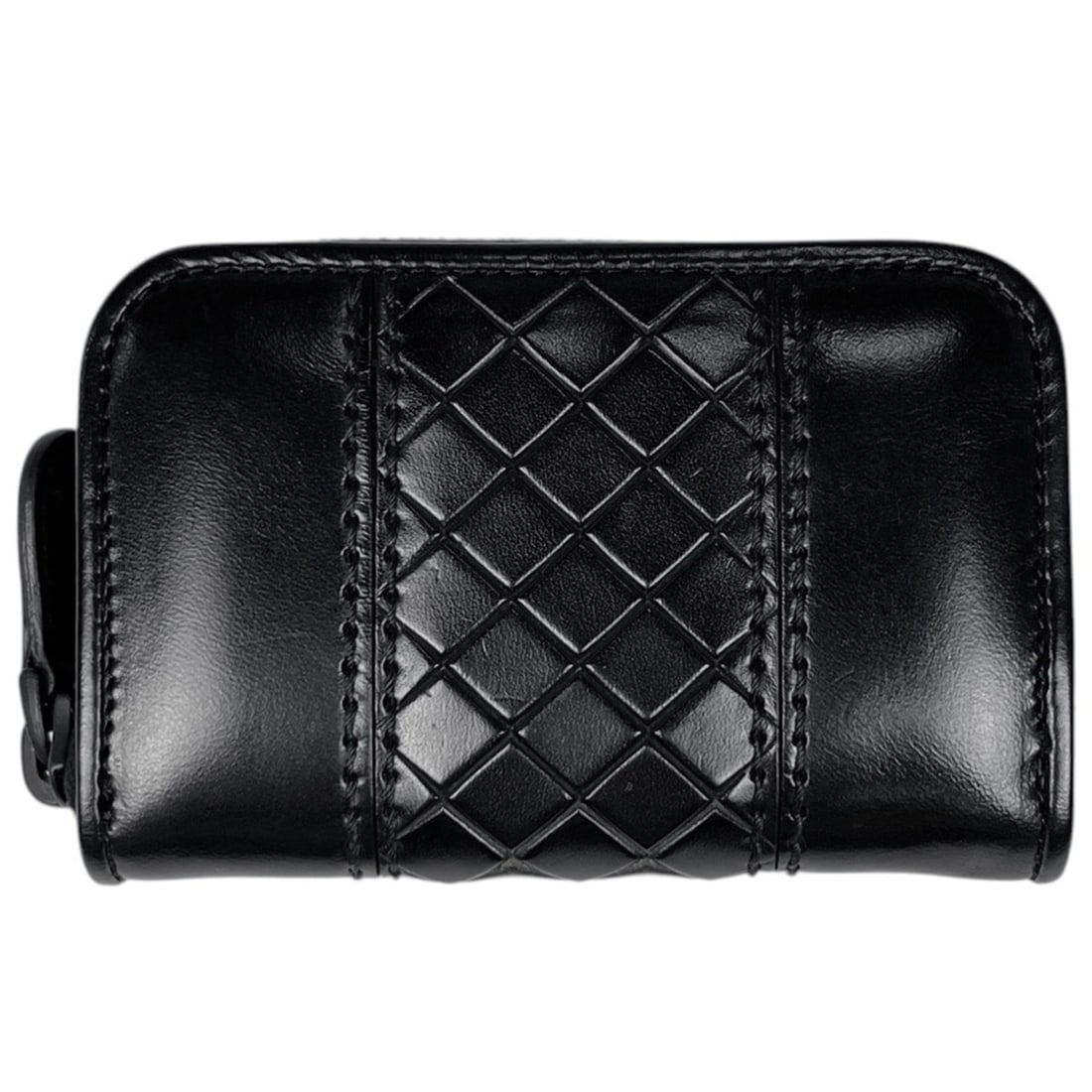 Bottega Veneta Intrecciato Wallet/Coin Purse/Card Case, Leather, Black, 114075, Women's: --- Catalog ---Category: DesignType: Business card caseColor: BlackGender: WomenMaterial: Leather Category: GeneralMPN: 114075Brand: Bottega VenetaCategory: Physical PropertiesSize (HxWxD): 7cm x 10.5