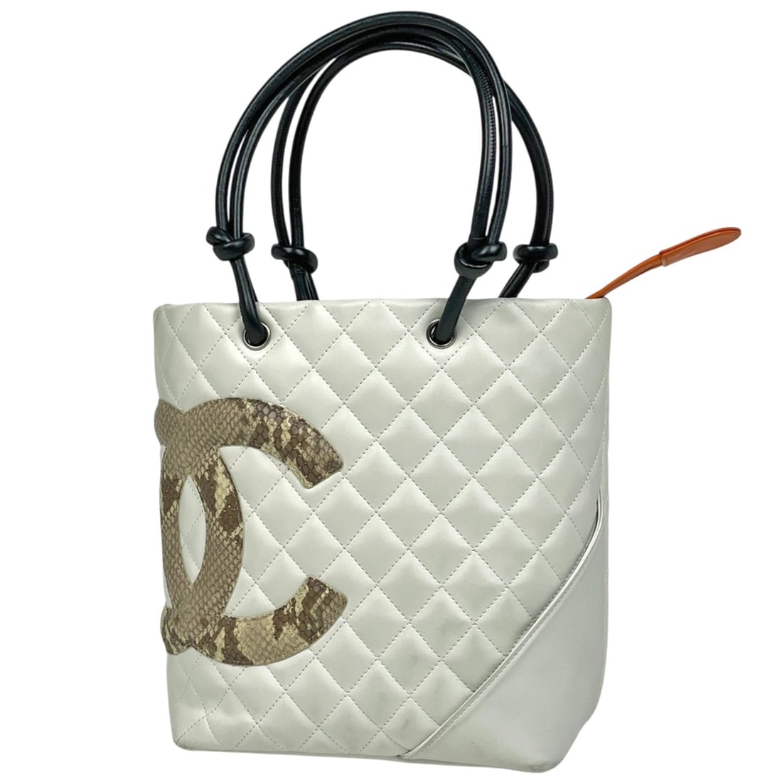 Chanel Cambon Line Medium Tote Bag, Coco Mark, Leather Handbag, White, A25167, Women's: --- Catalog ---Category: SizeSize (HxWxD): 24cm x 20cm x 12cm / 9.44'' x 7.87'' x 4.72''Category: DesignType: Handbag, Tote bagColor: WhiteGender: WomenMaterial: Leather Category: GeneralMPN: A25167Br