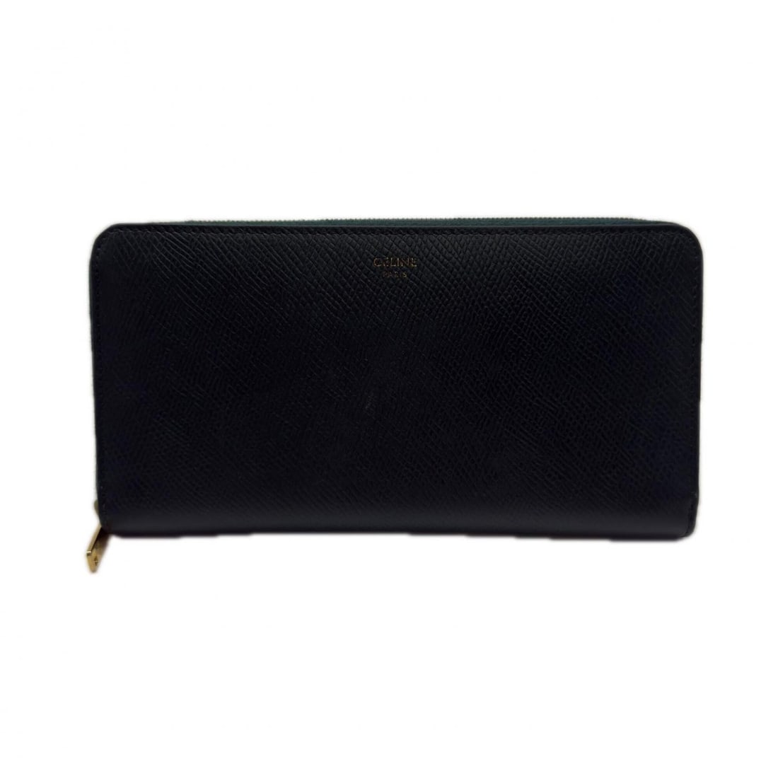 CELINE Calfskin Large Zip Wallet 10B553 Long Green Calf Leather Women's: --- Catalog ---Category: SizeSize (HxWxD): 10cm x 19cm x 2cm / 3.93'' x 7.48'' x 0.78''Category: DesignType: Long wallet (bi-fold)Color: GreenGender: WomenClosure: ZipperMaterial: Leather Leather/Fur 