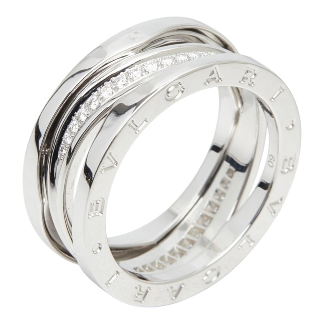 Bulgari 18KWG White Gold 750 Diamond B-zero1 Legend Ring, Size #60, Men's BVLGARI 1: --- Catalog ---Category: SizeJP Size: 19US Size: 9.5Category: DesignType: Band ringStone: DiamondGender: MenMaterial: White gold (18K)Category: GeneralBrand: Bvlgari--- Item List ---Section: Condition