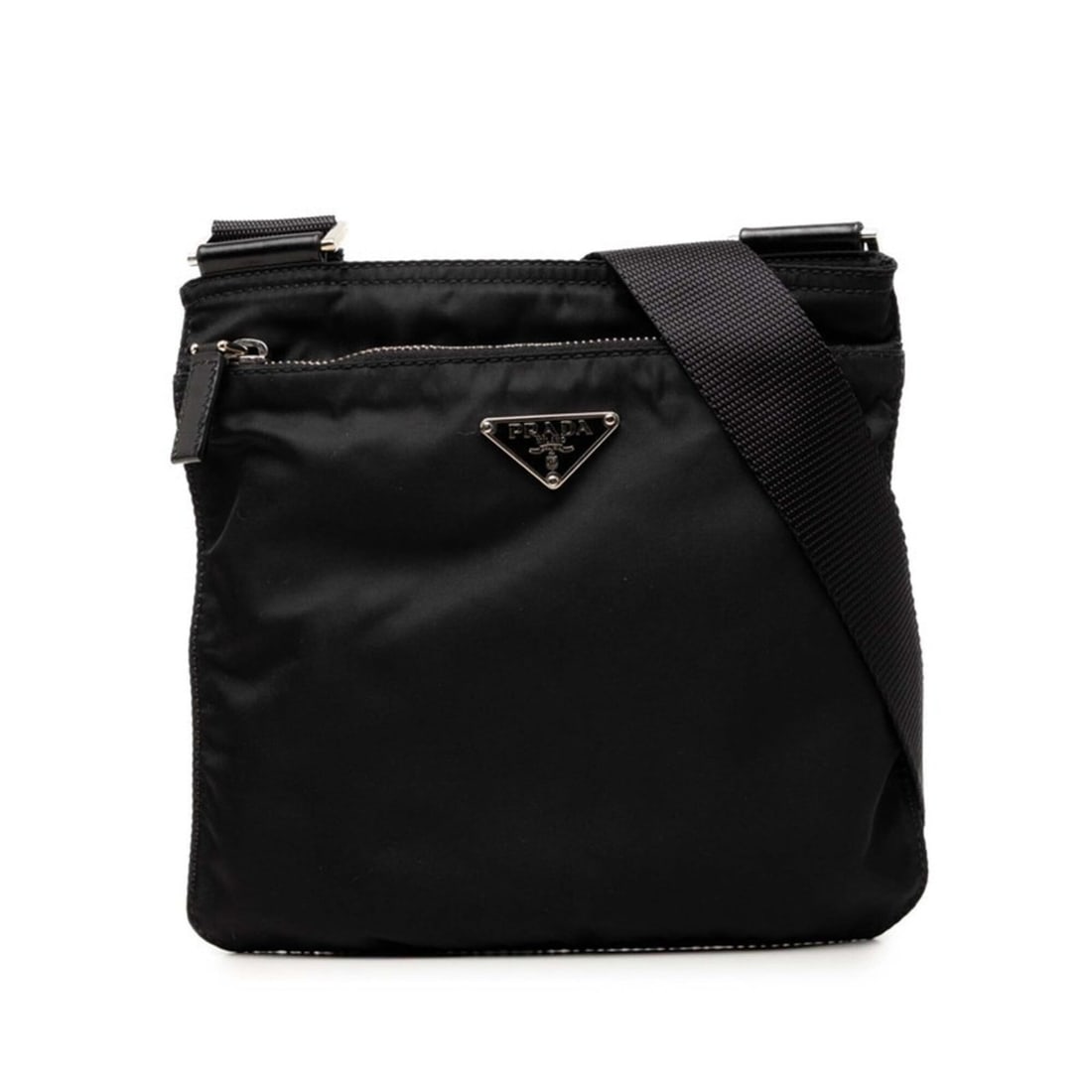 Prada Triangle Logo Plate Shoulder Bag BT7372 Black Nylon Men's PRADA (1 of 10)