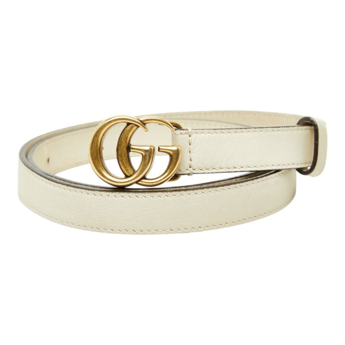 Gucci GG Marmont Belt, Size: 75/30, 480199, White/Ivory Leather, Women's, GUCCI (1 of 8)