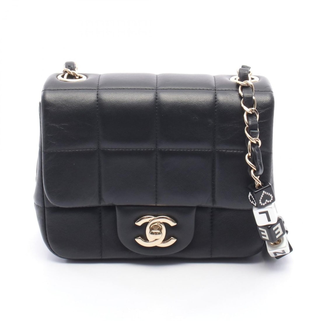 Chanel Chocolate Bar Mini Flap Shoulder Bag/Handbag, Lambskin Leather, Women's, Black (AS3744): --- Catalog ---Category: SizeSize (HxWxD): 12cm x 16cm x 7cm / 4.72'' x 6.29'' x 2.75''Category: DesignType: Handbag, Shoulder bagColor: BlackGender: WomenMaterial: Leather Hardware Color: GoldLeather
