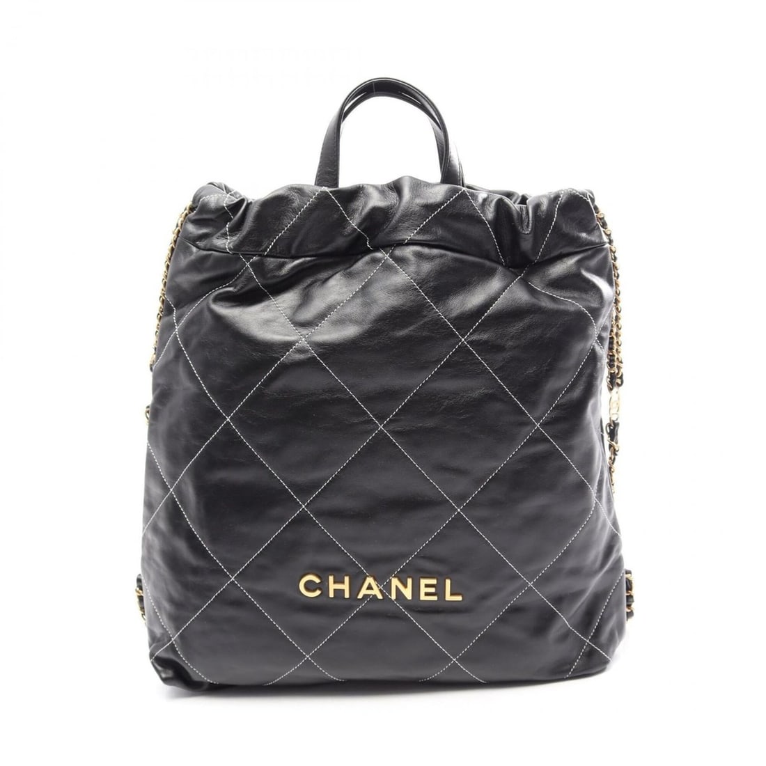 Chanel 22 Large Backpack/Handbag, Leather, Women's, Black (1 of 11)