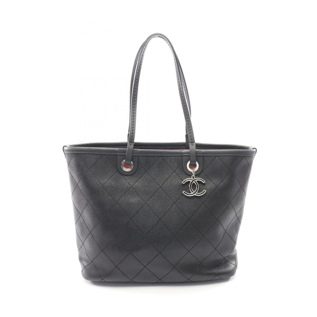 Chanel On the Road Tote Bag Handbag, Caviar Skin (Grained Calf) Leather, Women's, Black, A92211: --- Catalog ---Category: SizeSize (HxWxD): 26cm x 33cm x 14cm / 10.23'' x 12.99'' x 5.51''Category: DesignType: Handbag, Tote bagColor: BlackGender: WomenMaterial: Grained Calfskin , Leather Hardware 