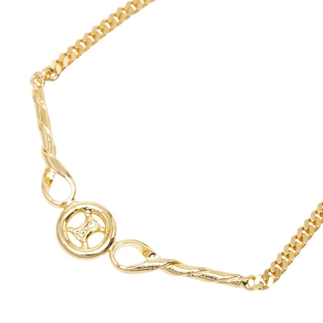 Celine Triomphe Chain Pendant Necklace, Gold Plated, Women's: --- Catalog ---Category: SizePendant Size: 25.2mm x 68.1mm / 0.99'' x 2.68''Neck Circumference: 40 cm / 15.74''Category: DesignColor: GoldGender: WomenNecklace Type: NecklaceCategory: GeneralBrand: Ce