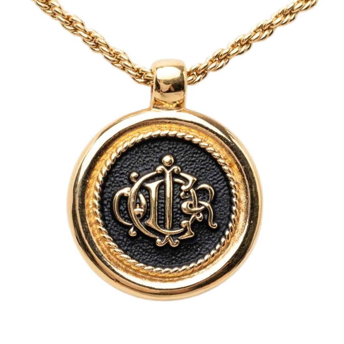 Christian Dior Dior Vintage Logo Pendant Necklace, Gold Plated (GP), Women's.: --- Catalog ---Category: SizePendant Size: 28.3mm x 22.9mm / 1.11'' x 0.9''Neck Circumference: 45.5 cm / 17.91''Category: DesignColor: GoldGender: WomenMaterial: Gold platingNecklace Type: NecklaceCat