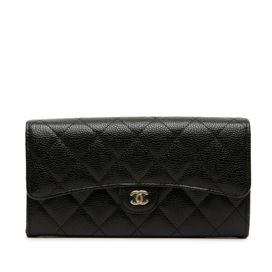 Chanel Matelassé Coco Mark Long Wallet, Black Caviar Leather, Women's CHANEL (1 of 13)