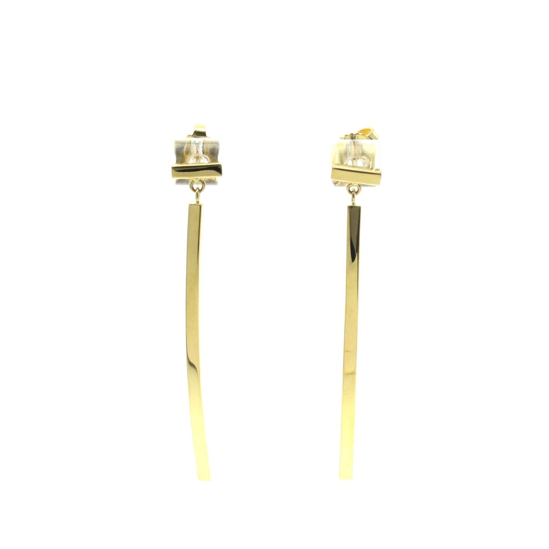 Tiffany Tiffany T Bar Earrings No Stone Yellow Gold (18K) Clip Earrings Gold: --- Catalog ---Category: SizeWeight: 4.5g / 0.15oz.Size (HxWxD): 42.30mm x 6.30mm / 1.67'' x 0.25''Category: DesignType: Clip earringsColor: GoldMetal: GoldStone: No StoneStyle: FashionGender: Men,Wom