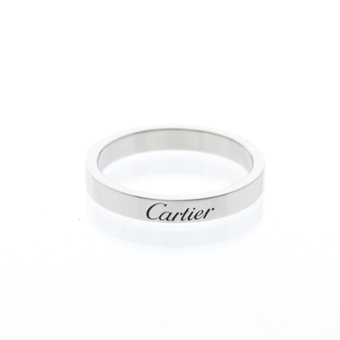 Cartier C De Cartier Wedding Ring Platinum Fashion No Stone Band Ring Silver: --- Catalog ---Category: SizeWidth: 3.1mm / 0.12''Weight: 5.4g / 0.19oz.JP Size: 16US Size: 7 1/2Brand Size: 56Category: DesignType: Band ringColor: SilverMetal: PlatinumStone: No StoneStyle: FashionG