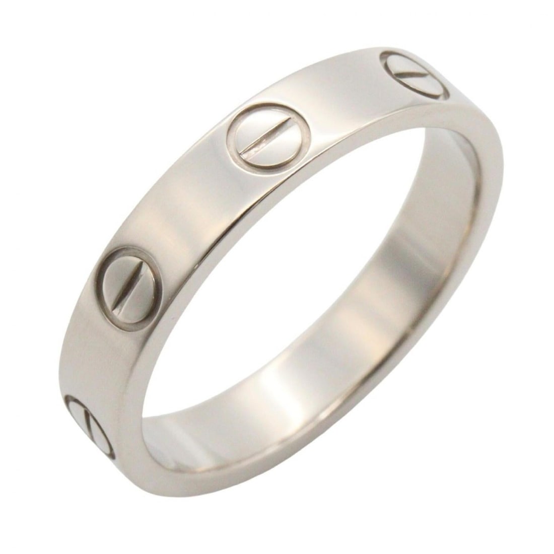 Cartier Mini Love Ring, 18K White Gold (18KWG), Silver Tone, B4085100 (Men's/Women's): --- Catalog ---Category: SizeJP Size: 9US Size: 5Category: DesignType: Band ringColor: SilverGender: Men,WomenMaterial: White gold (18K)Category: GeneralMPN: B4085100Brand: Cartier--- Item List ---Sec