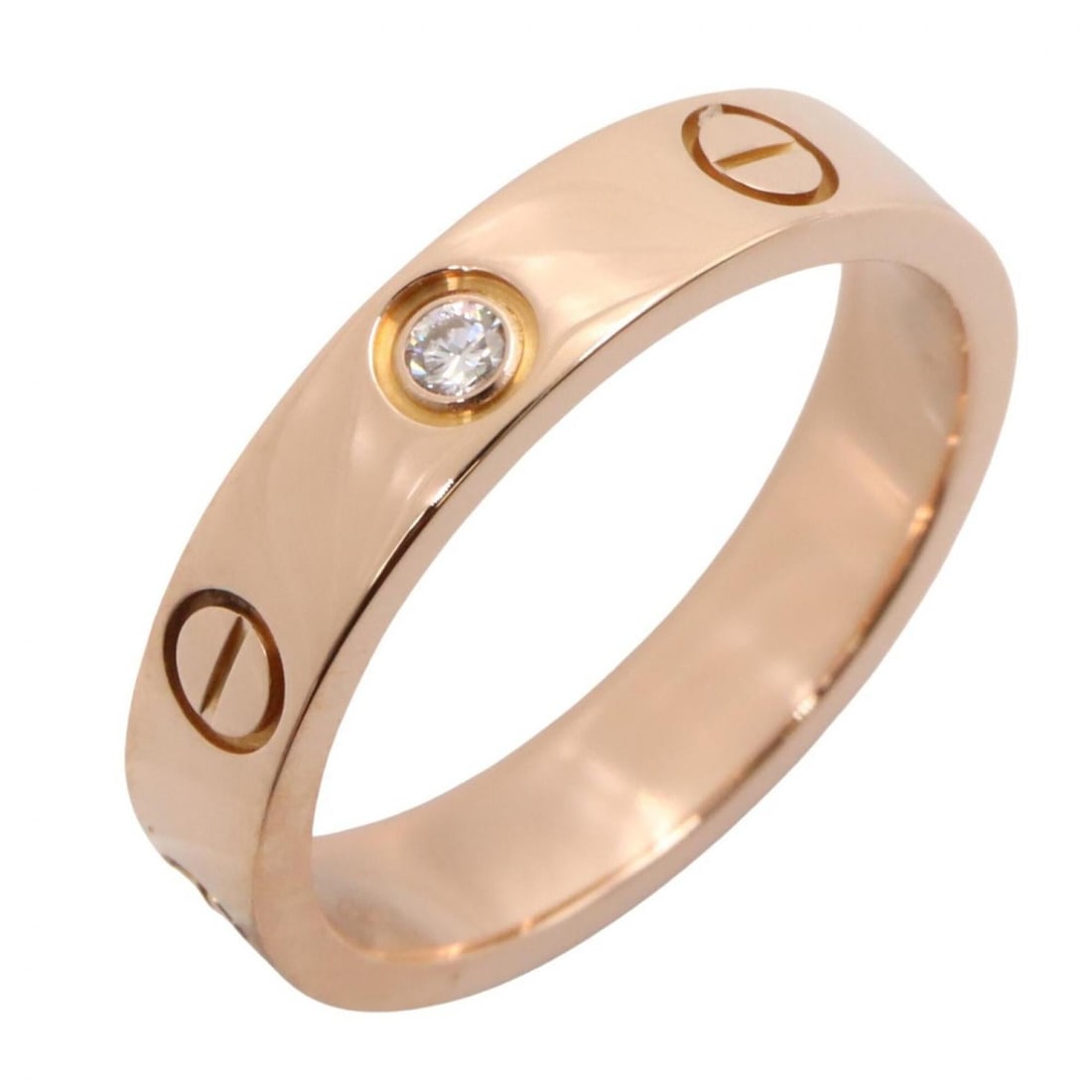 Cartier Mini Love Ring 1PD Ring, Jewelry, 18KPG (Pink Gold), Diamond, Women's, Gold Tone, Clear: --- Catalog ---Category: SizeJP Size: 8.5US Size: 4.5Category: DesignType: Band ringColor: Clear, GoldStone: DiamondGender: WomenMaterial: Pink gold (18K)Category: GeneralMPN: B4050700Brand: Cartier--