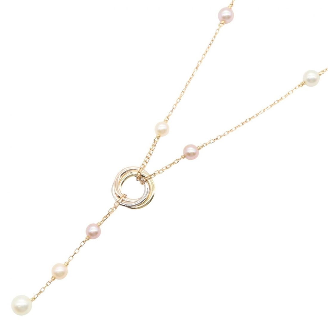 Cartier pearl necklace. Available in 18K (yellow gold), 18KWG (white and 18KPG (pink gold). Features: --- Catalog ---Category: SizePendant Size: 55mm x 13mm / 2.16'' x 0.51''Neck Circumference: 38 cm - 41.5 cm / 14.96'' - 16.33''Category: DesignStone: PearlGender: WomenMaterial: Pink gold (18K), White