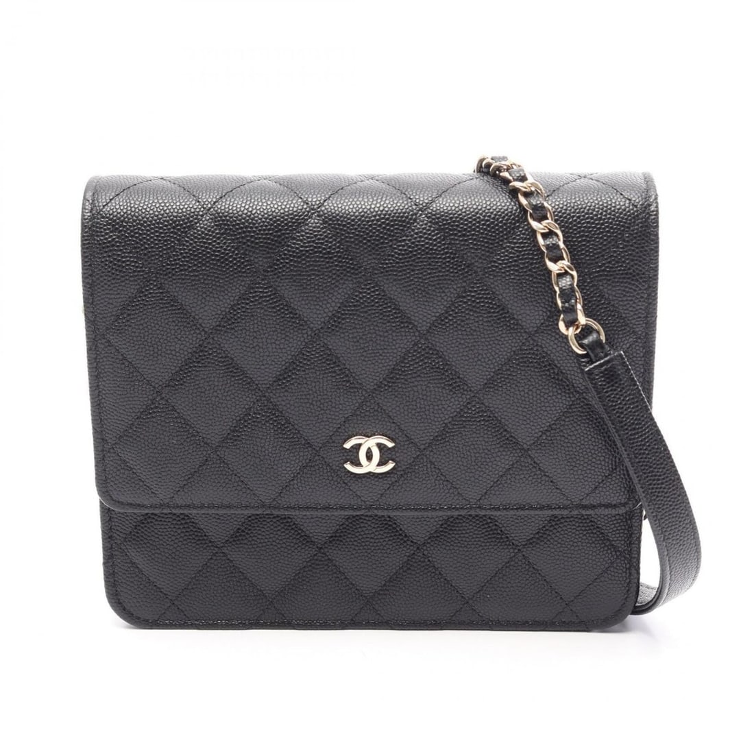 Chanel Matelassé Shoulder Bag/Handbag, Caviar Leather (Grained Calfskin), Women's, Black: --- Catalog ---Category: SizeSize (HxWxD): 14.5cm x 17cm x 2cm / 5.7'' x 6.69'' x 0.78''Category: DesignType: Handbag, Shoulder bagColor: BlackGender: WomenMaterial: Grained Calfskin Category: General