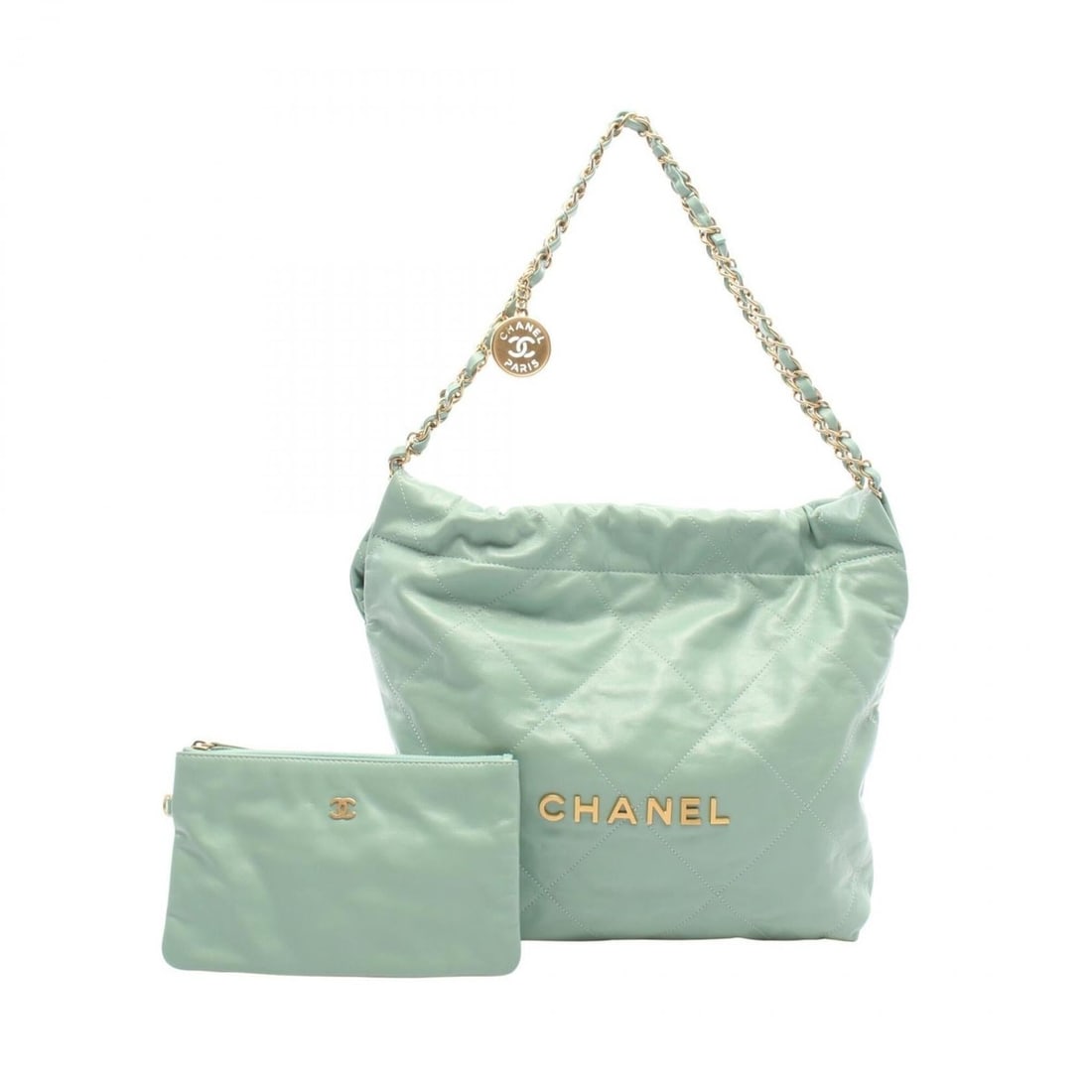 Chanel Matelassé 22 Small Shoulder Bag Handbag Lambskin Leather Women's Green AS3260: --- Catalog ---Category: SizeSize (HxWxD): 30cm x 31cm x 8cm / 11.81'' x 12.2'' x 3.14''Category: DesignType: Handbag, Pouch, Shoulder bagColor: GreenGender: WomenMaterial: Leather Leather/Fur Type: L