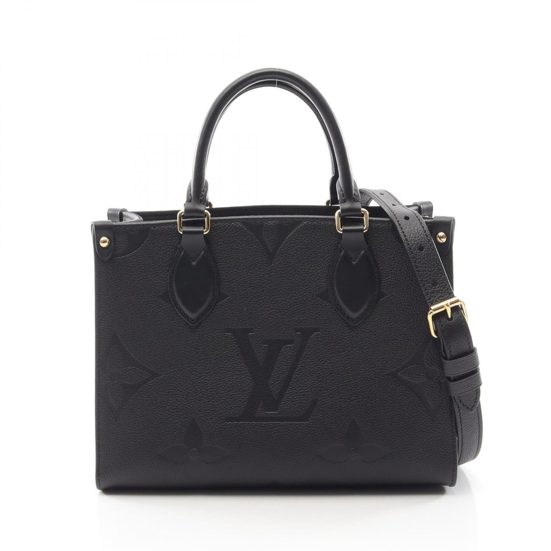 Louis Vuitton OnTheGo PM 2-Way Handbag, Leather, Monogram Empreinte, Women's, Black, M45653 (1 of 11)