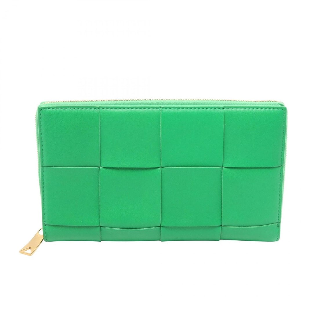 Bottega Veneta Maxi Intrecciato Zip-Around Wallet, Leather, Women's, Green (1 of 13)