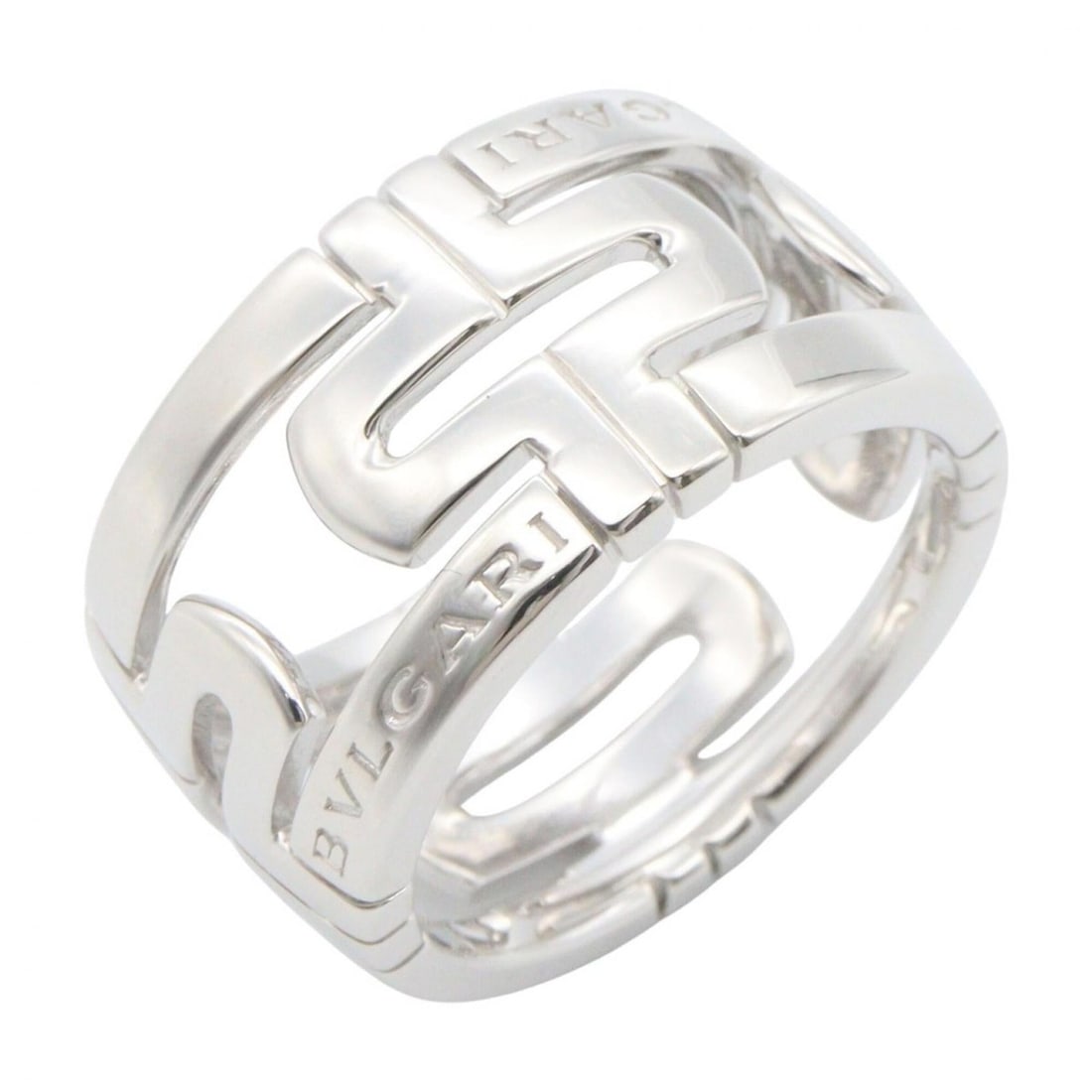 BVLGARI Parentesi Ring, 18K White Gold (18KWG), Silver Tone, for Men and Women.: --- Catalog ---Category: SizeJP Size: 10US Size: 5.5Category: DesignType: Band ringColor: SilverGender: Men,WomenMaterial: White gold (18K)Category: GeneralBrand: Bvlgari--- Item List ---Section: Cond
