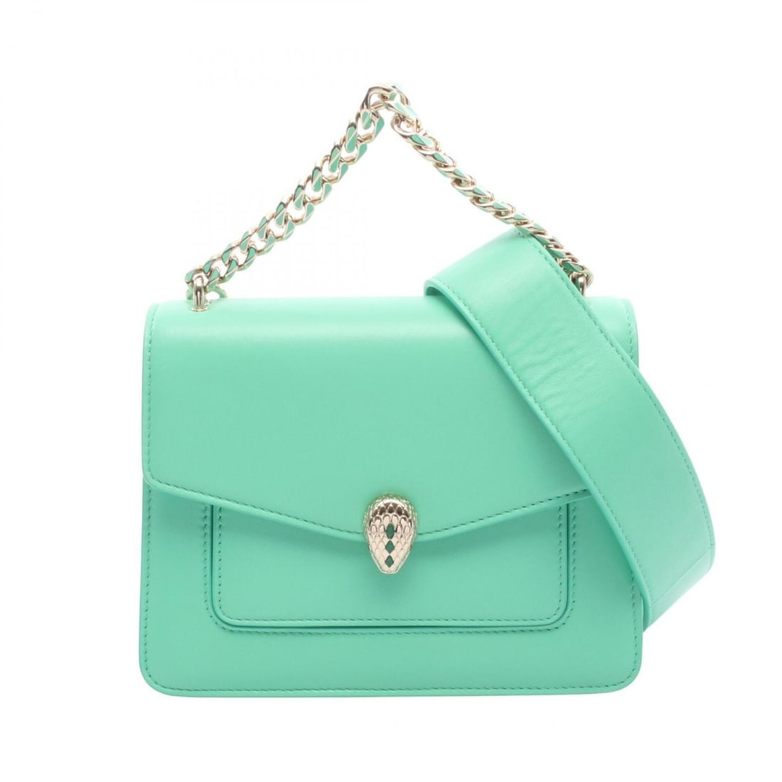 Bulgari BVLGARI Serpenti Forever 2-Way Handbag, Leather, Women's, Green: --- Catalog ---Category: SizeSize (HxWxD): 15cm x 20cm / 5.9'' x 7.87''Category: DesignType: HandbagColor: GreenGender: WomenMaterial: Leather Category: GeneralBrand: Bvlgari--- Item List ---Section: 