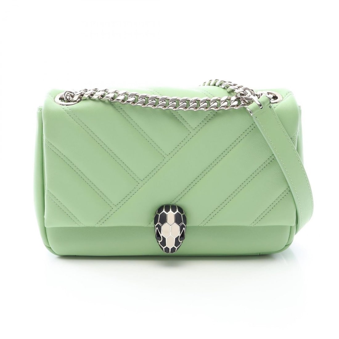 BVLGARI Serpenti Cabochon Shoulder Bag Handbag Leather Women's Green 291089: --- Catalog ---Category: SizeSize (HxWxD): 15cm x 21cm x 7cm / 5.9'' x 8.26'' x 2.75''Category: DesignType: Handbag, Shoulder bagColor: GreenGender: WomenMaterial: Leather Category: GeneralMPN: 291089