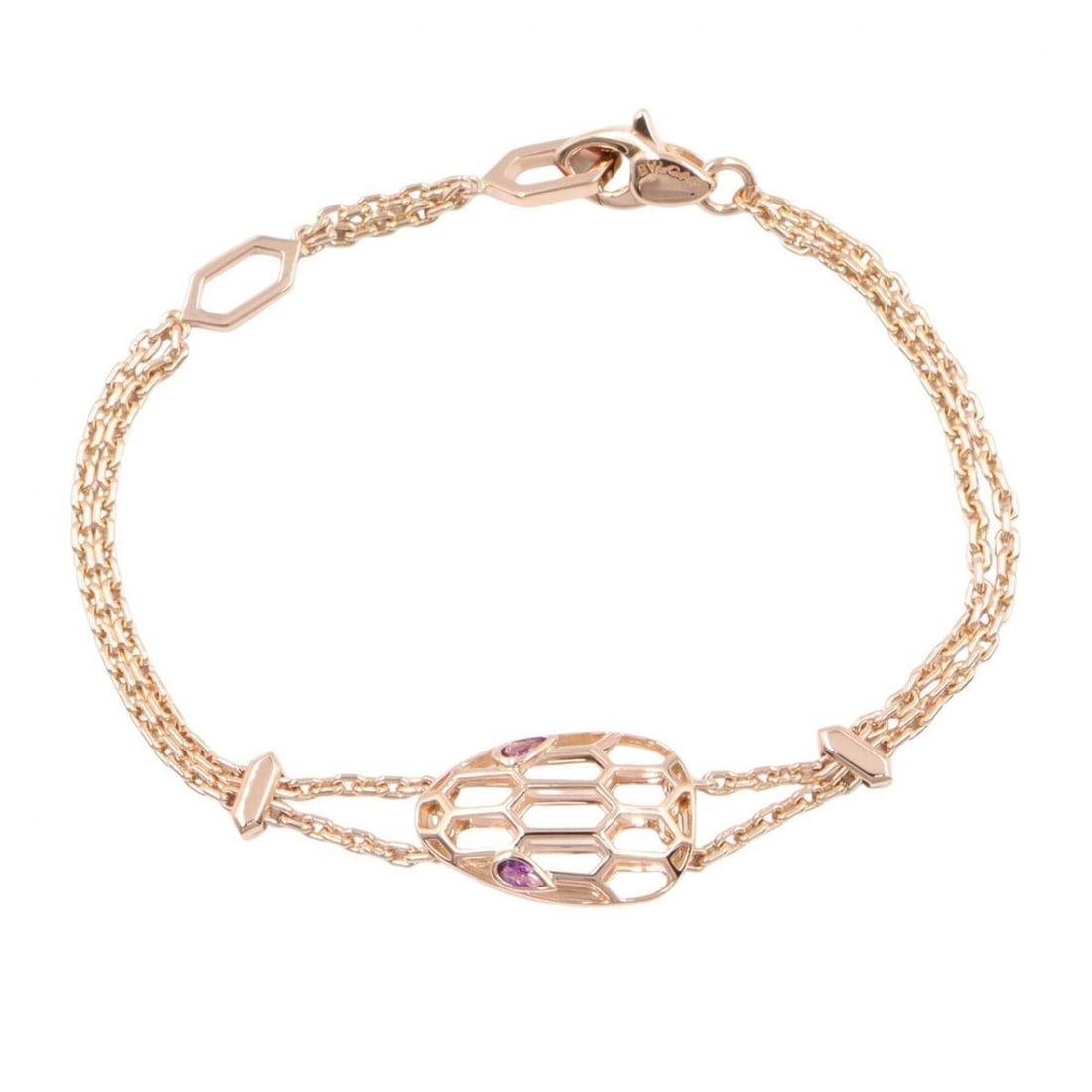 Bulgari BVLGARI Serpenti Amethyst Bracelet, 18KPG (Pink Gold), Amethyst, Women's, Gold Tone, Purple: --- Catalog ---Category: SizeLength: 14.5cm - 16.5cm / 5.7'' - 6.49''Category: DesignType: Charm braceletColor: Gold, PurpleGender: WomenMaterial: Pink gold (18K)Category: GeneralBrand: Bvlgari--- Ite