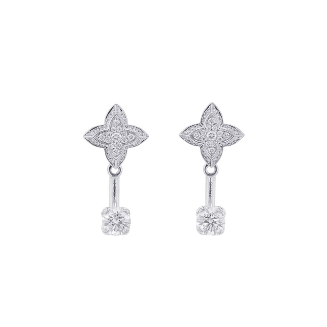 Louis Vuitton Earrings LV Diamond Double Round Center Stone 2P Total Approx. 0.60ct 74P 0.22ct 18KWG: --- Catalog ---Category: SizeWeight: 6.3g / 0.22oz.Size (HxWxD): 10.10mm x 10.10mm / 0.40'' x 0.40''Category: DesignType: Stud earringsStone: DiamondGender: WomenClarity: FL, IFMaterial: White gold (1