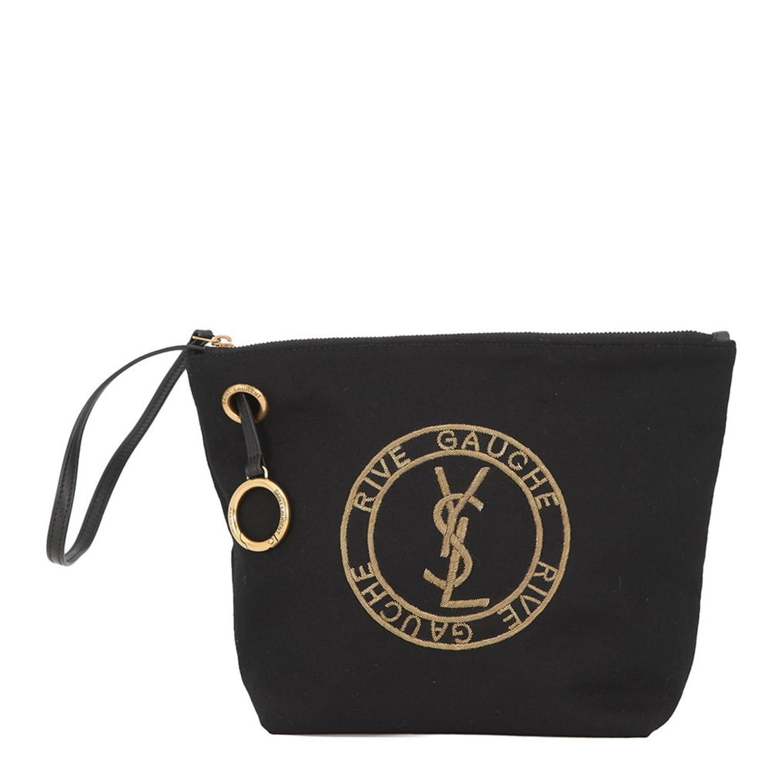 Yves Saint Laurent Saint Laurent Paris handbag pouch, Rive Gauche embroidered wool, 710435, SAINT: --- Catalog ---Category: SizeWeight: 150g / 5.29oz.Size (HxWxD): 18cm x 17.5cm x 8.5cm / 7.08'' x 6.88'' x 3.34''Category: DesignType: HandbagColor: BlackGender: WomenClosure: ZipperMaterial: Wool Har