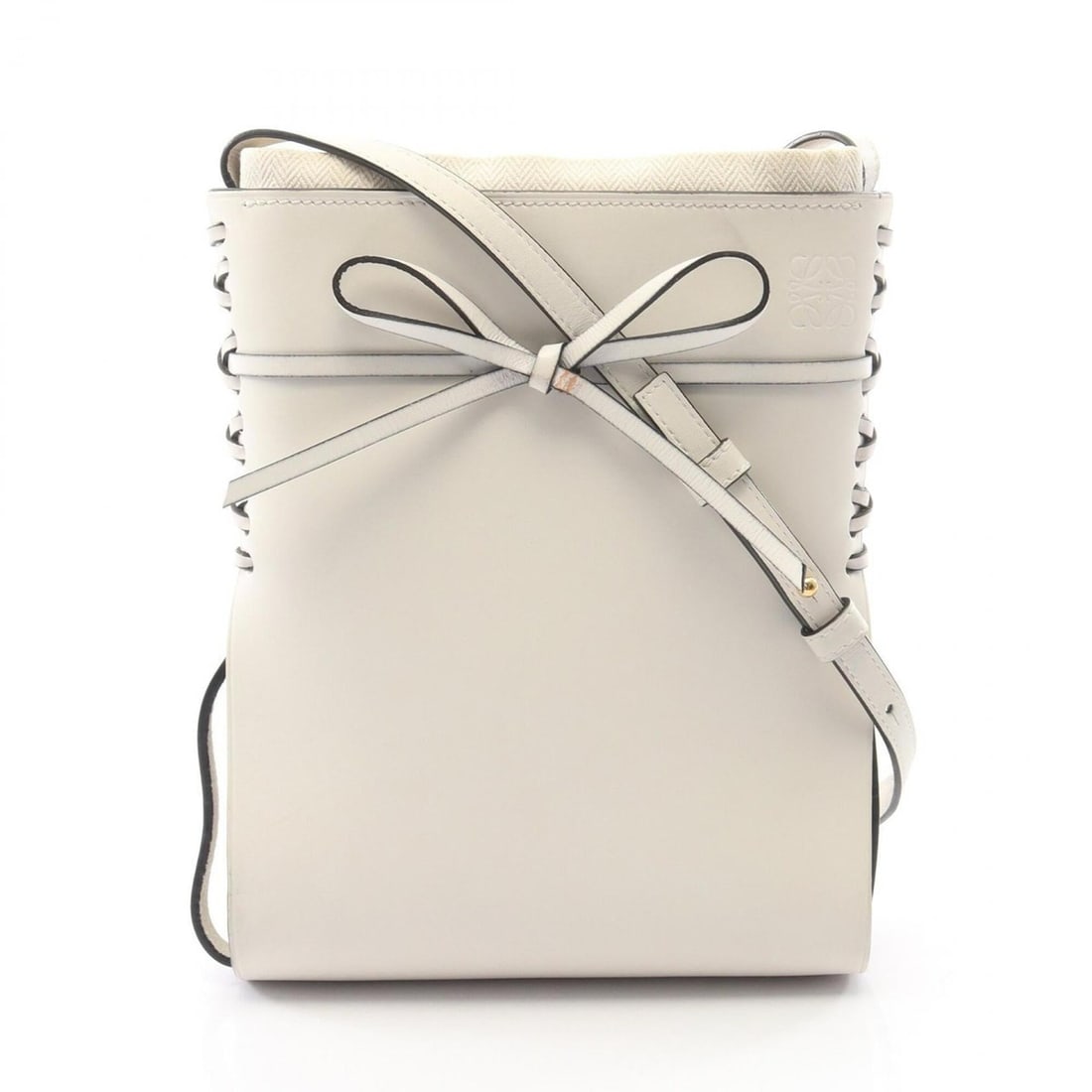 LOEWE IKEBANA Shoulder Bag/Handbag, Leather, Women's, White (A858I01X01) (1 of 11)