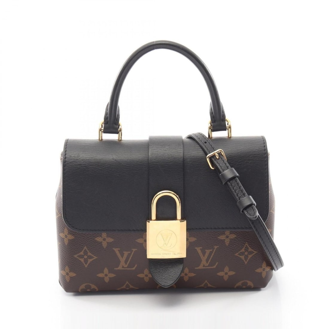 Louis Vuitton Rocky BB Monogram Noir 2-Way Handbag, Coated Canvas Leather, Women's, Brown/Black,: --- Catalog ---Category: SizeSize (HxWxD): 17cm x 20cm x 7cm / 6.69'' x 7.87'' x 2.75''Category: DesignType: HandbagColor: Black, Brown, Monogram, NoirGender: WomenMaterial: Coated canvas , Leather Ca
