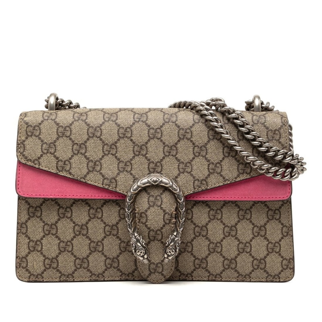 Gucci GG Supreme Dionysus Medium Chain Shoulder Bag 400249 Beige Pink Suede Women's GUCCI: --- Catalog ---Category: SizeSize (HxWxD): 16cm x 27cm x 9cm / 6.29'' x 10.62'' x 3.54''Category: DesignType: Shoulder bagColor: Beige, PinkGender: WomenMaterial: PVC , Suede Category: GeneralMPN: 400