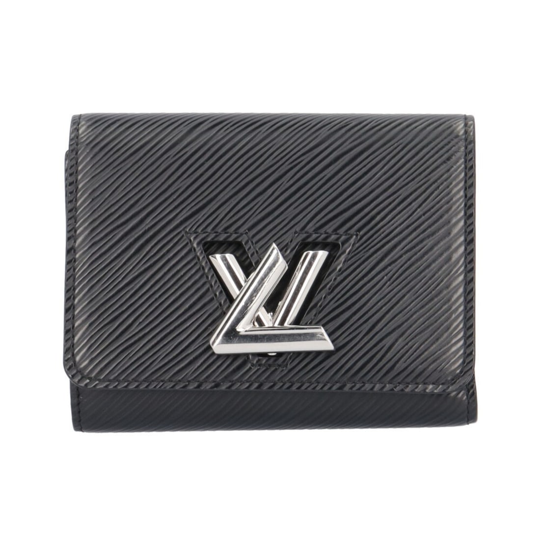 Louis Vuitton Portefeuille Twist Compact Epi Tri-fold Wallet, Leather M64414, Women's LOUIS VUITTON: --- Catalog ---Category: SizeSize (HxWxD): 9.5cm x 12cm x 2.5cm / 3.74'' x 4.72'' x 0.98''Category: DesignType: Wallet (tri-fold)Color: BlackGender: WomenMaterial: Epi leather Category: GeneralLine: E