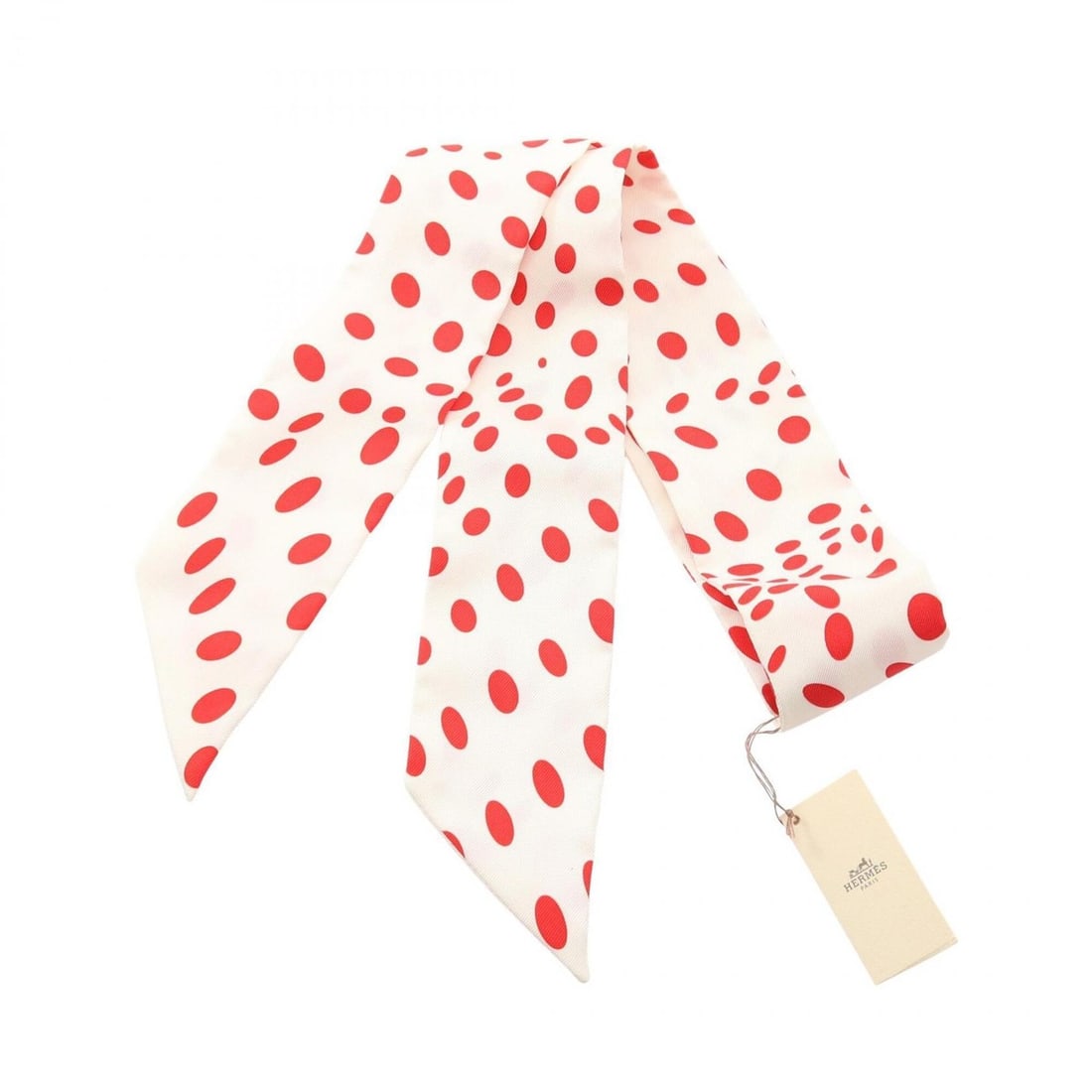 Hermes Twilly HOLA FLAMENCA Scarf Muffler Silk Women's White/Red: --- Catalog ---Category: SizeSize (LxW): 85cm x 5cm / 33.46'' x 1.96''Category: DesignType: ScarfColor: Red color, WhiteGender: WomenMaterial: Silk Category: GeneralBrand: Hermes--- Item List ---Secti
