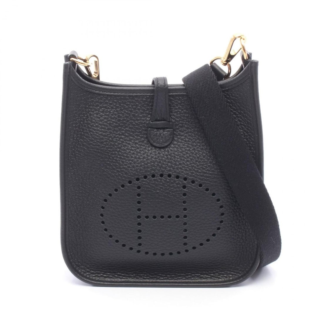 Hermes Evelyne TPM Shoulder Bag/Handbag, Taurillon Clemence Leather, Women's, Black: --- Catalog ---Category: SizeSize (HxWxD): 18cm x 16.5cm x 5.5cm / 7.08'' x 6.49'' x 2.16''Category: DesignType: Shoulder bagColor: BlackGender: WomenMaterial: Taurillon clemence leather Category: Gen