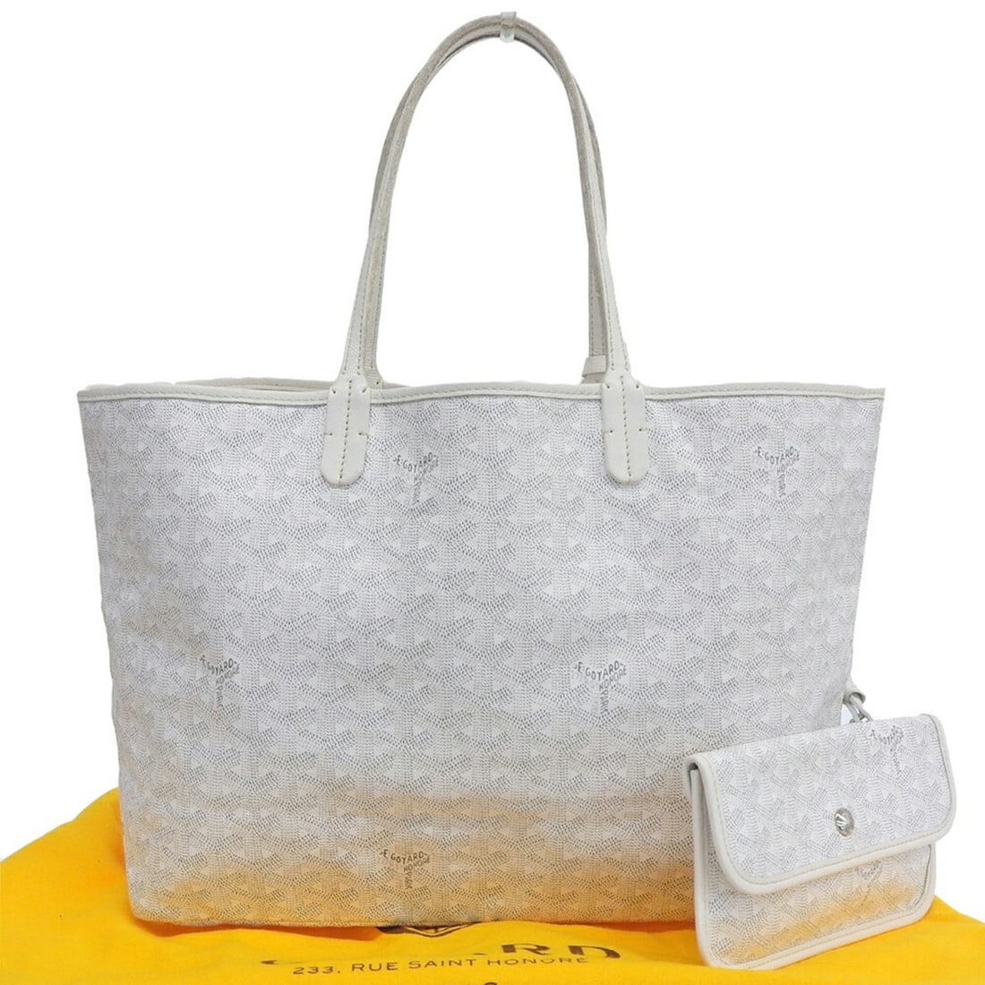 Goyard Saint Louis PM Tote Bag, PVC, White Herringbone: --- Catalog ---Category: SizeSize (HxWxD): 27cm x 33cm x 15cm / 10.62'' x 12.99'' x 5.9''Category: DesignType: Tote bagColor: WhiteGender: WomenMaterial: PVC Category: GeneralBrand: Goyard--- Item Lis