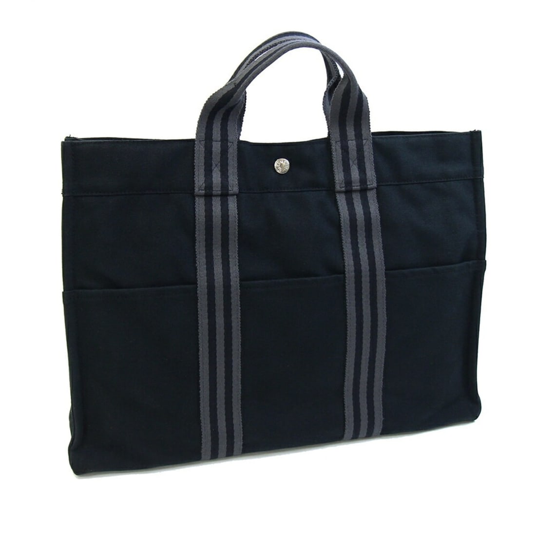 Hermes Fourre-Tout Tote MM Handbag, Black Cotton Canvas, Handbag Tote, Men's & Women's, HERMES: --- Catalog ---Category: SizeSize (HxWxD): 32cm x 43cm x 9.5cm / 12.59'' x 16.92'' x 3.74''Category: DesignType: HandbagColor: BlackGender: Men,WomenMaterial: Cotton canvas Category: GeneralBrand: Her