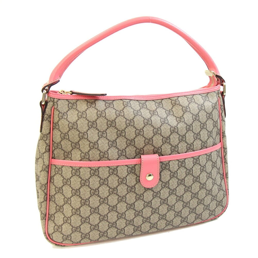 Gucci GG Supreme Handbag 189898 Beige Pink Leather One-Handle for Women GUCCI: --- Catalog ---Category: SizeSize (HxWxD): 25.5cm x 33.5cm x 10.5cm / 10.03'' x 13.18'' x 4.13''Category: DesignType: Handbag, Shoulder bagColor: Beige, PinkGender: WomenMaterial: PVC , Leather Catego