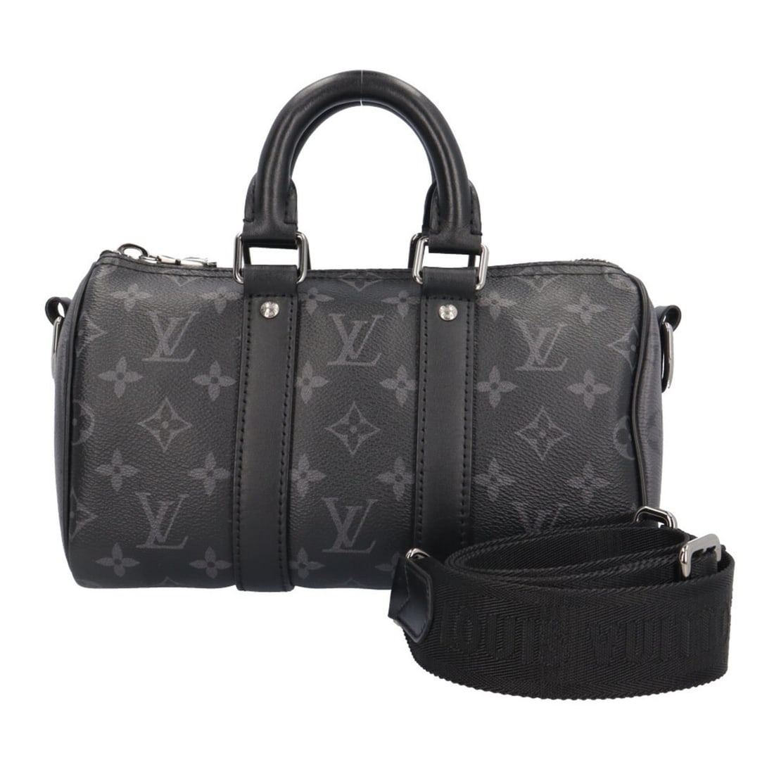 Louis Vuitton Keepall 25 Bandoulière Monogram Eclipse Shoulder Bag, M46271 Black, Men's, LOUIS (1 of 13)