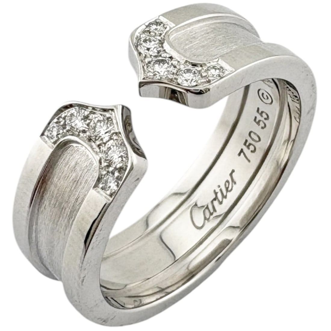 Cartier C2 Ring, 1, 18K White Gold, 55ct Diamond, Women's, CARTIER (1 of 10)