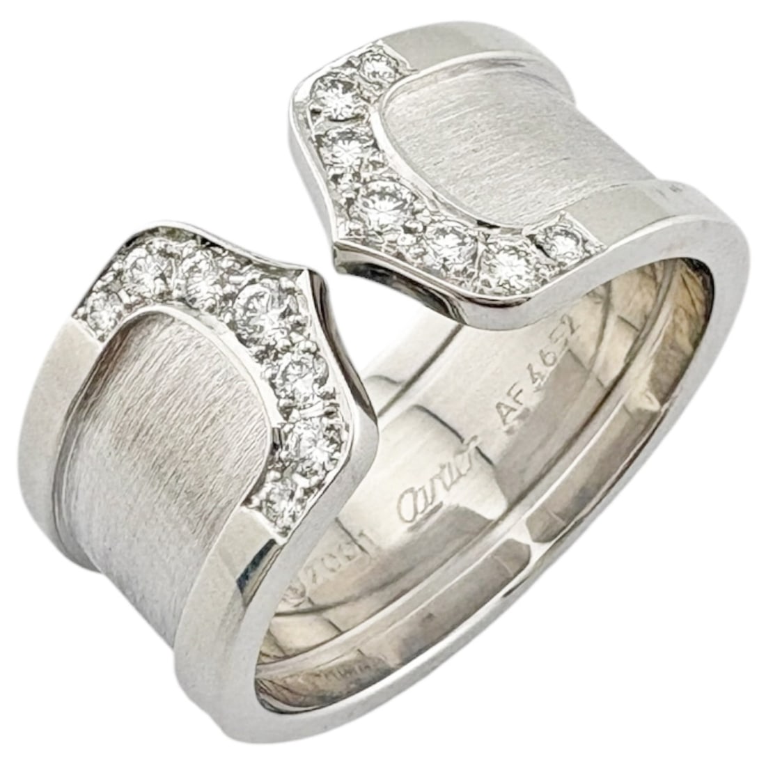 Cartier C2 Wide Ring, 1, 18K White Gold, Diamond, Women's CARTIER (1 of 10)