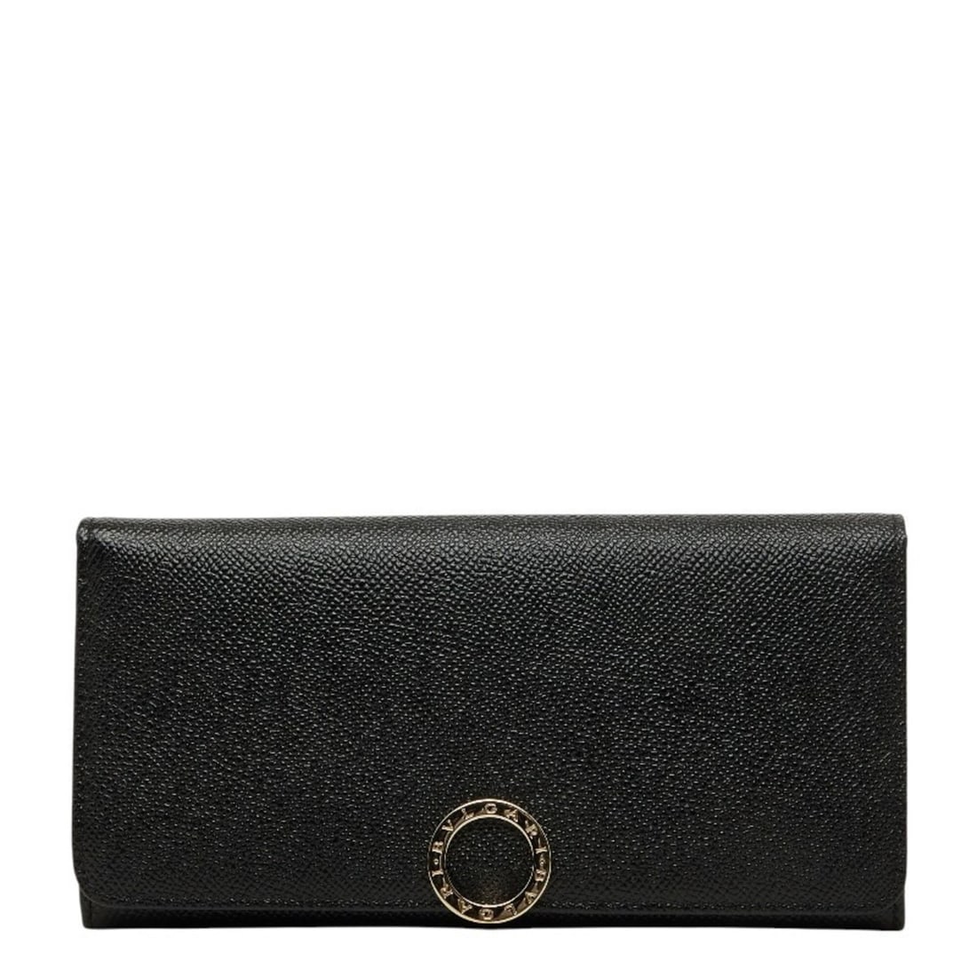 BVLGARI Long Wallet, Black Leather, Women's: --- Catalog ---Category: SizeSize (HxWxD): 10cm x 19cm x 1cm / 3.93'' x 7.48'' x 0.39''Category: DesignType: Long wallet (bi-fold)Color: BlackGender: WomenMaterial: Leather Category: GeneralBrand: Bvl