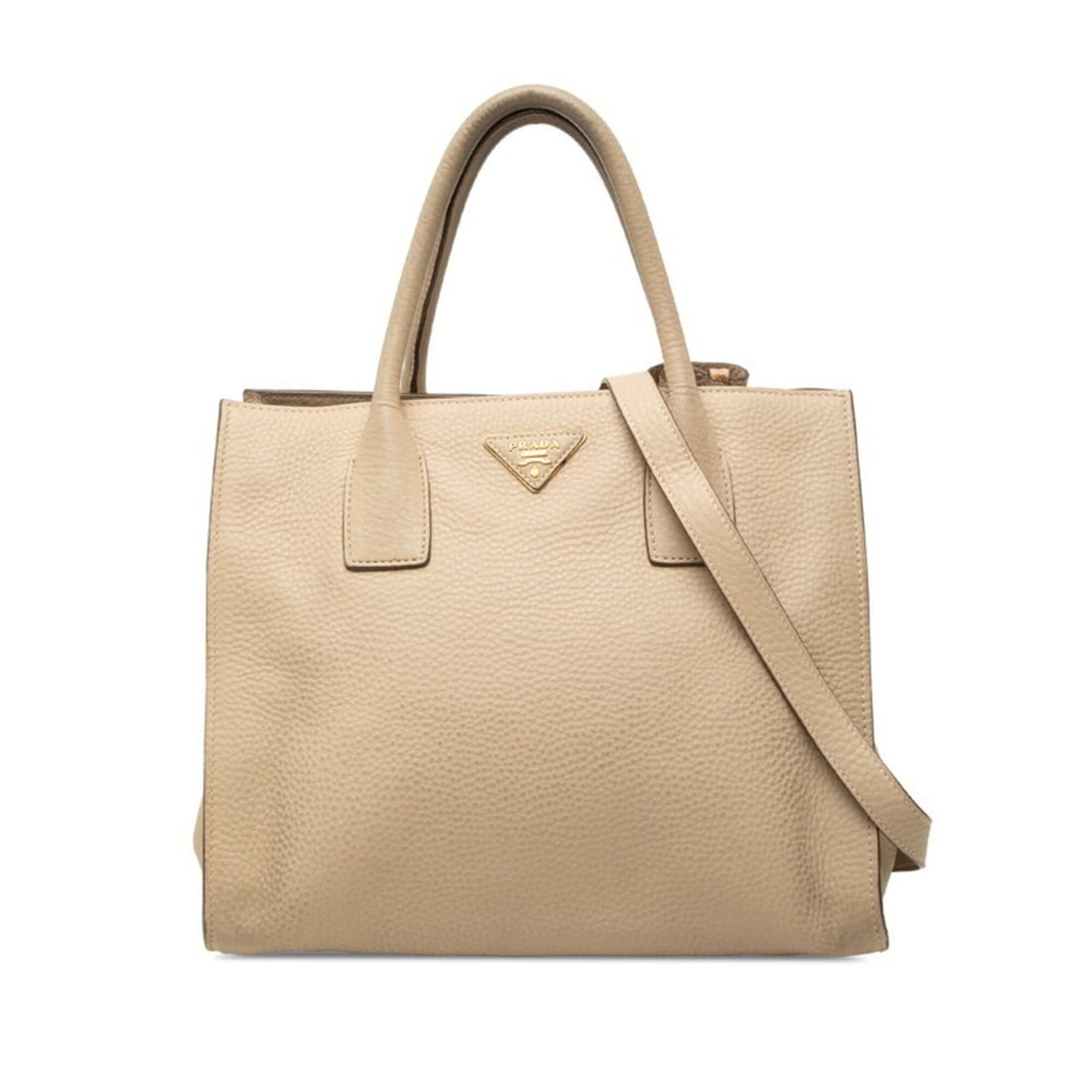 Prada Triangle Logo Plate Handbag Shoulder Bag 2WAY BN2693 Beige Leather Women's PRADA: --- Catalog ---Category: SizeSize (HxWxD): 25.5cm x 29.5cm x 18.5cm / 10.03'' x 11.61'' x 7.28''Category: DesignType: Handbag, Shoulder bagColor: BeigeGender: WomenMaterial: Leather Category: GeneralM