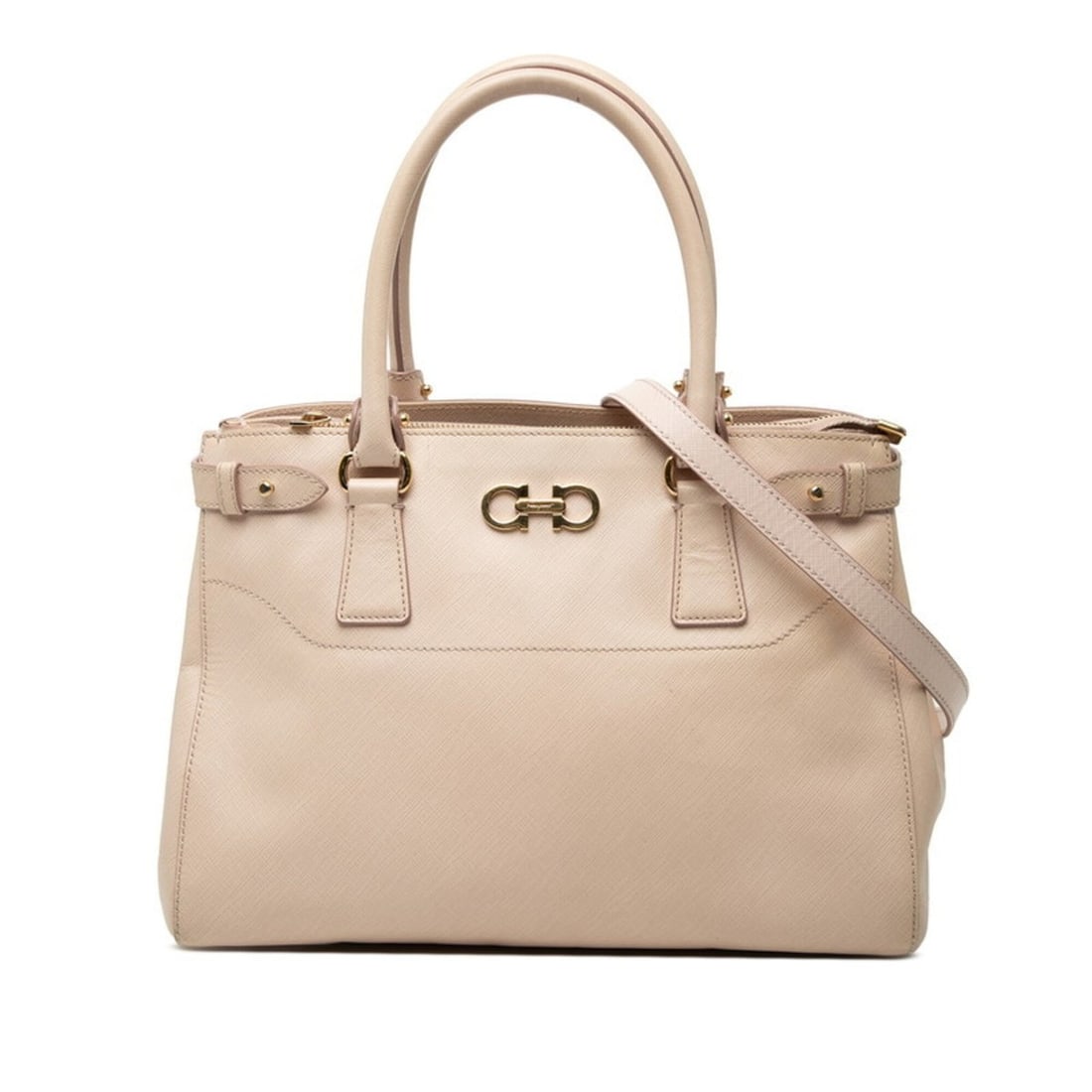 Salvatore Ferragamo Gancini Handbag Shoulder Bag 2-Way Pink Leather Women's: --- Catalog ---Category: SizeSize (HxWxD): 22cm x 31cm x 16cm / 8.66'' x 12.2'' x 6.29''Category: DesignType: Handbag, Shoulder bagColor: PinkGender: WomenMaterial: Leather Category: GeneralBrand: Sal